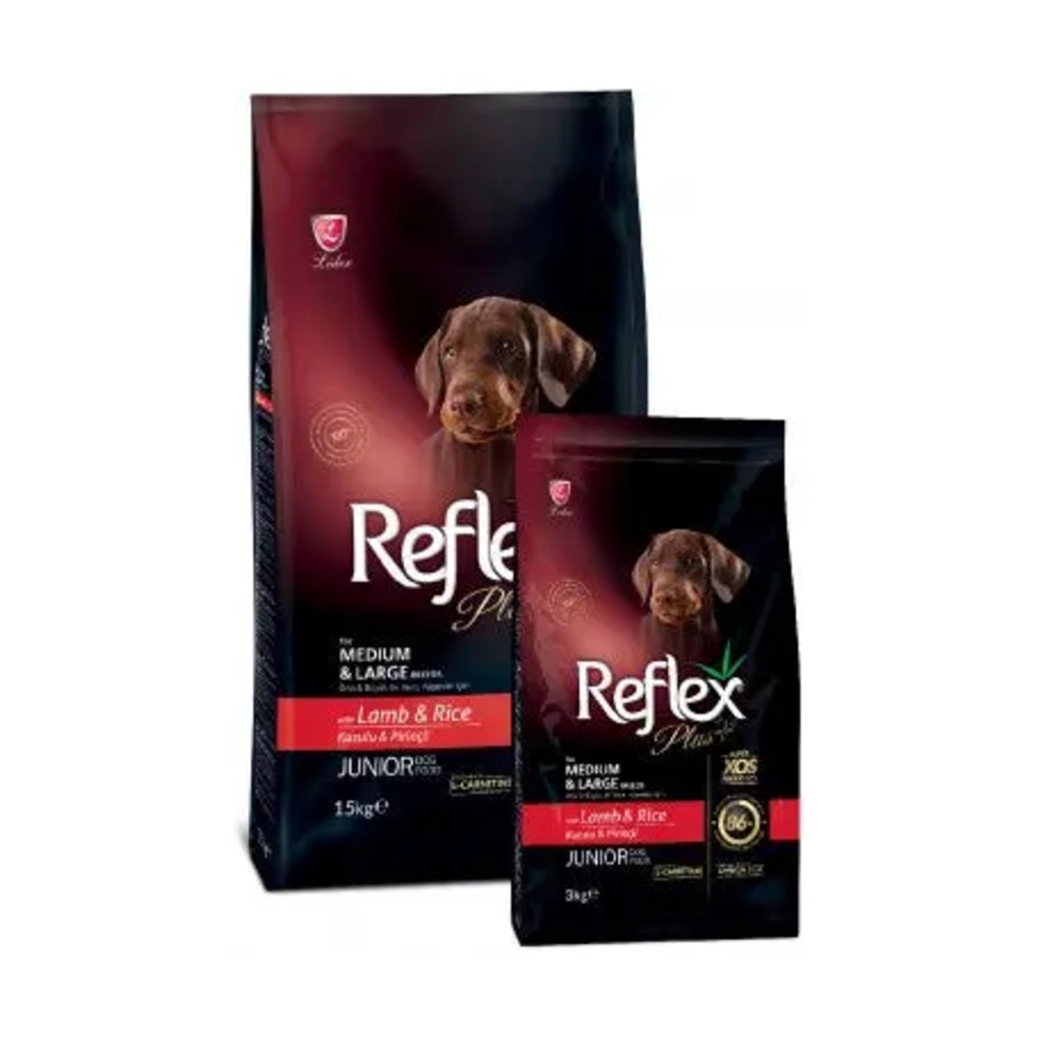 Reflex Plus Medium & Large Breed Junior Dog Food - Lamb & Rice 3kg pack front