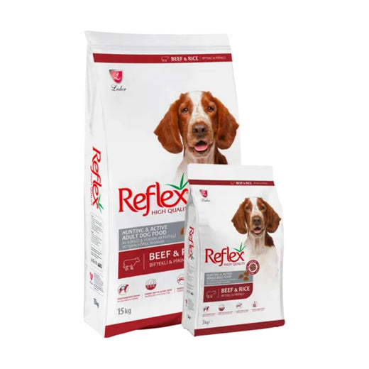 Reflex Premium Adult Dog Food High Energy Beef 15kg pack front