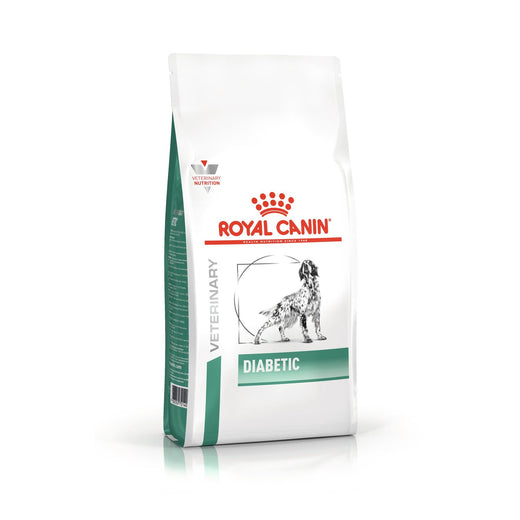 Royal Canin Veterinary Diet Diabetic dry dog food 1.5kg pack front on white background