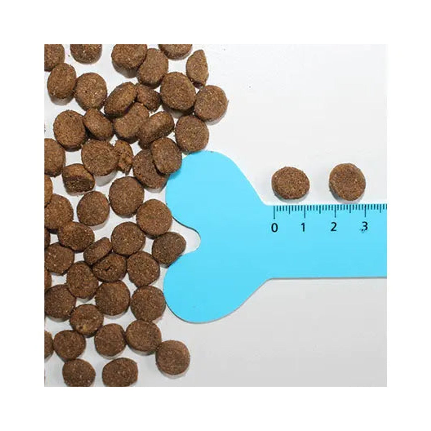 Royal Canin Energy 4800 dog food kibble size beside a centimetre ruler