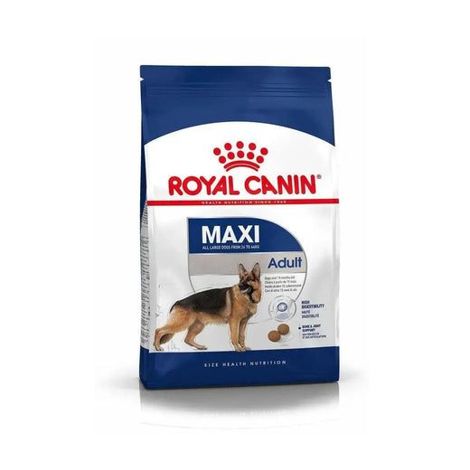 Royal Canin Maxi Adult Dog - 15kg pack front on white background
