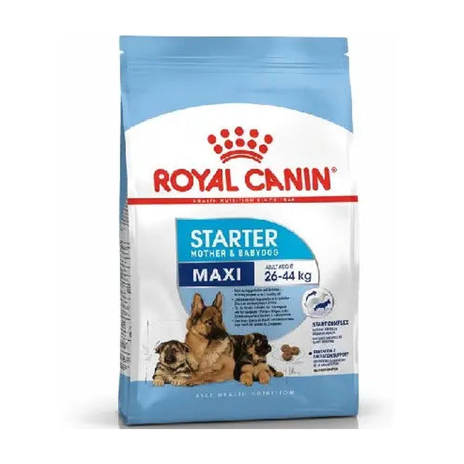 Royal Canin Maxi Starter 15Kg - Mother and Puppy pack front on white background