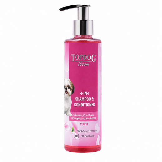 Top Dog Groom 4-in-1 shampoo and conditioner 200ml bottle front