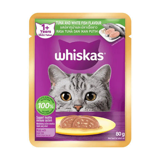 WHISKAS® Adult Tuna and White Fish Feast - 80 g Pouch pack front