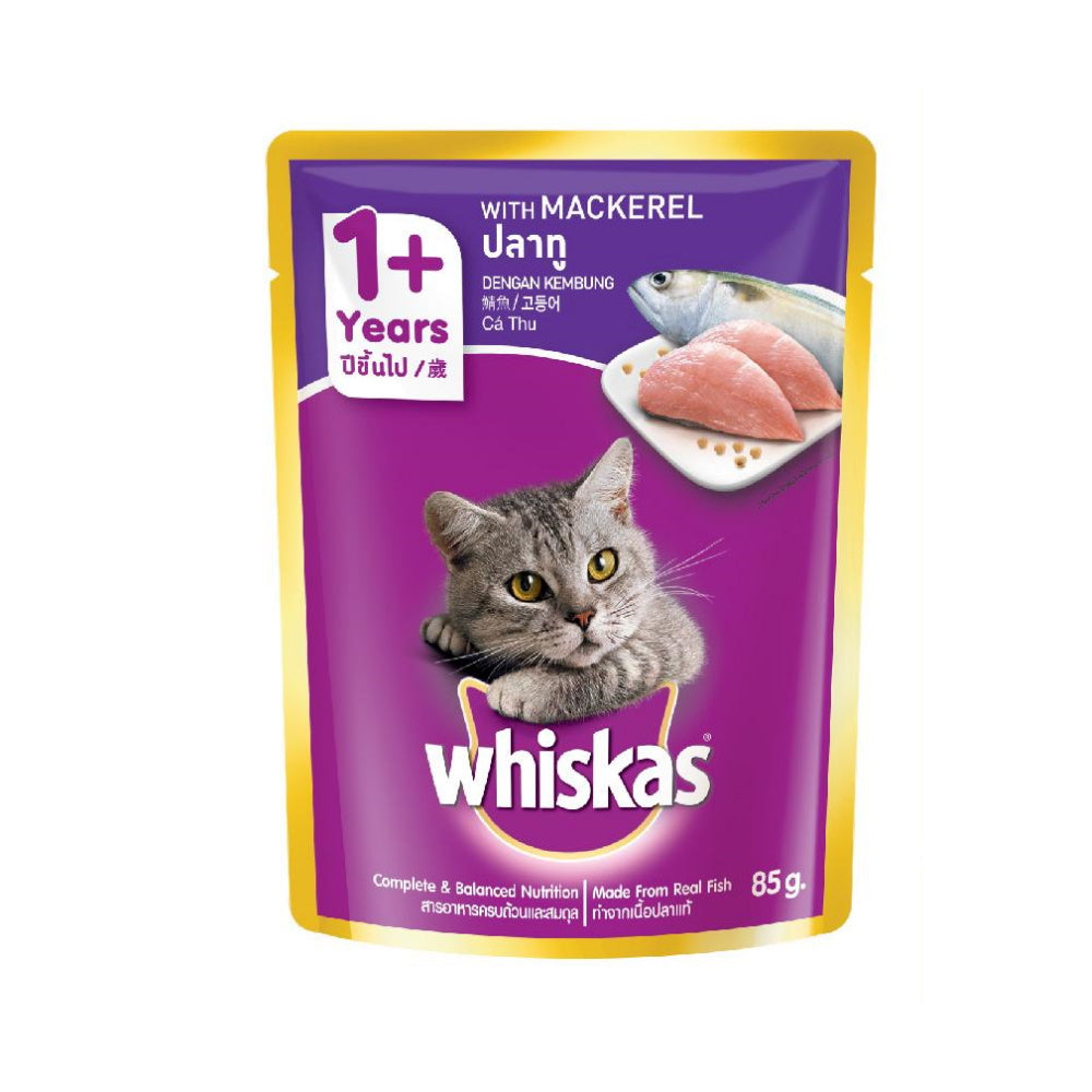 Whiskas Mackerel 85g x 24 Pack - Adult Cat