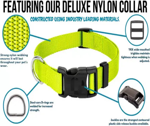 Adjustable Soft Nylon S/M Puppy/Dog Collar with Buckle