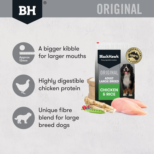 BlackHawk Adult – Large Breed Chicken & Rice 20kg