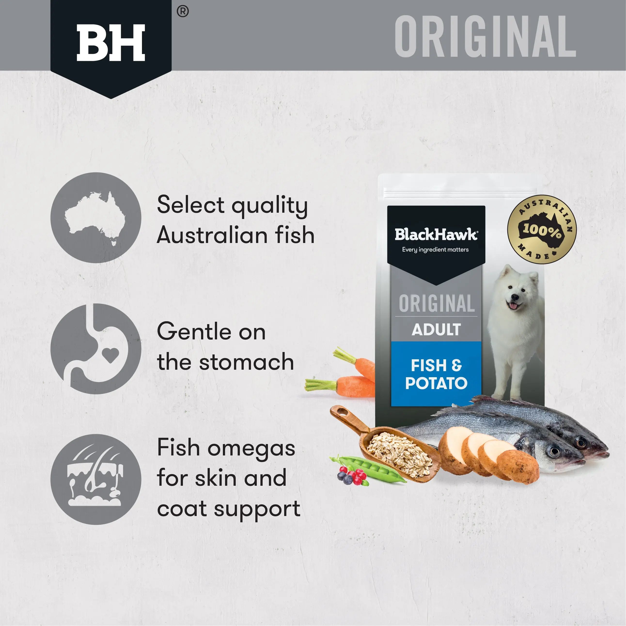 BlackHawk Adult Dog – Fish & Potato 20kg
