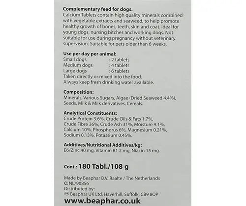 Beaphar Calcium Tablets – 180 Tablets (108 g)