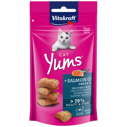 Vitakraft Cat Yums + Salmon & Omega-3 40g pack front