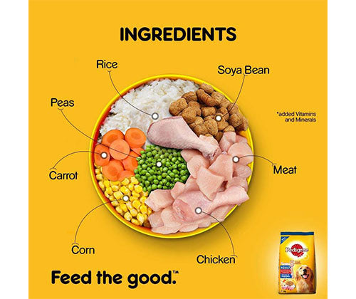 PEDIGREE® Adult Chicken, Rice and Vegetable Dry Food – 370 g