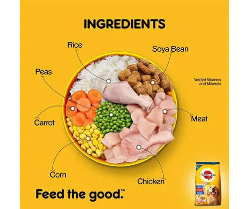 PEDIGREE® Adult Chicken, Rice and Vegetable Dry Food – 1 kg