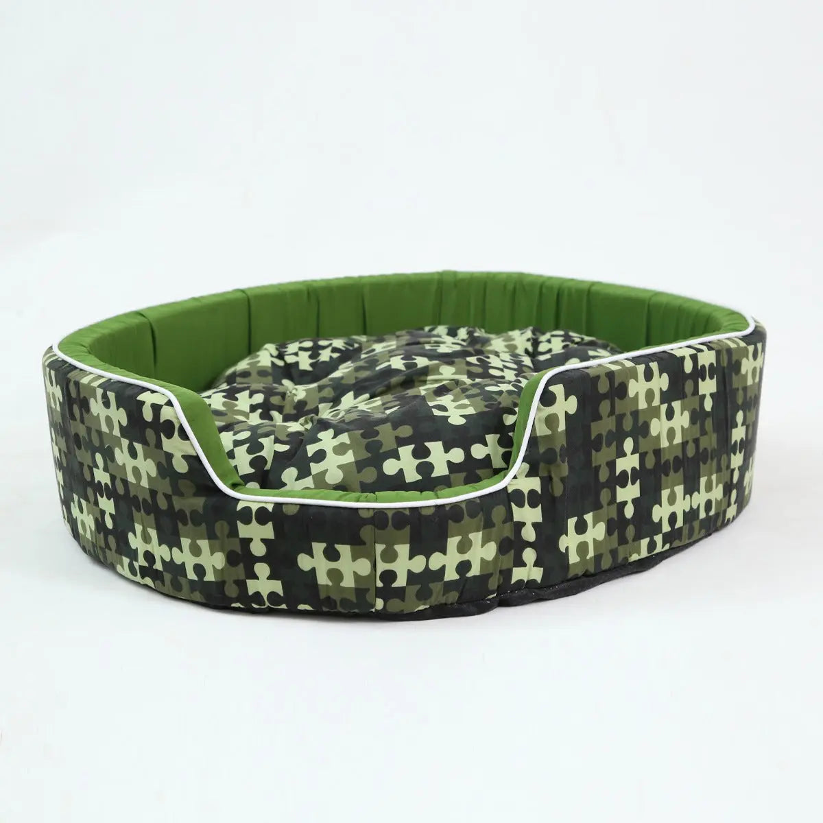 Embark Oval Puzzle Print Dog Bed - 110cm