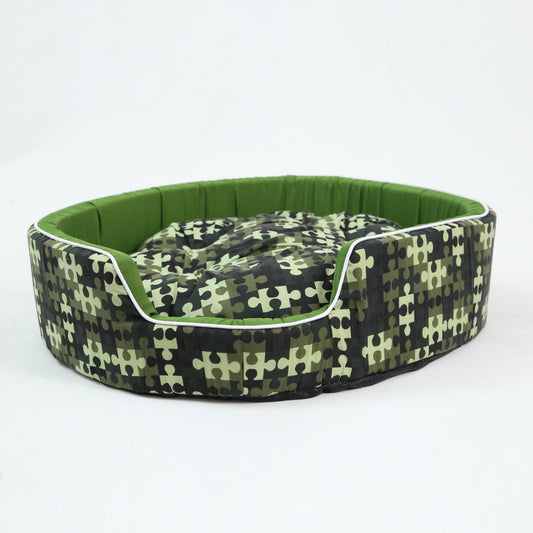 Embark Oval Puzzle Print Dog Bed - 110cm