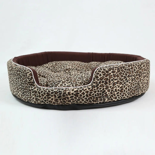 Embark Leopard Print Round Dog Bed - 80cm