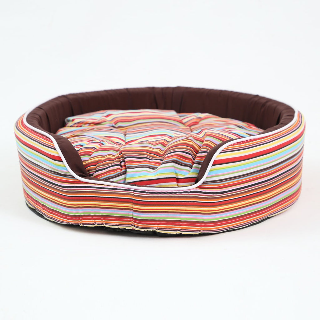 Embark Multi-Coloured Stripe Dog Bed- 80cm