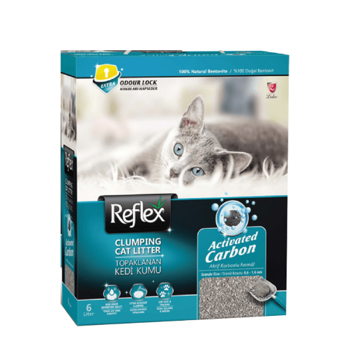 Reflex Cat Litter Grey Activated Carbon 10L pack front