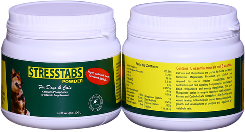 STRESSTABS Calcium Phosphorus & Vitamin Powder Supplement 300g - Dogs & Cats