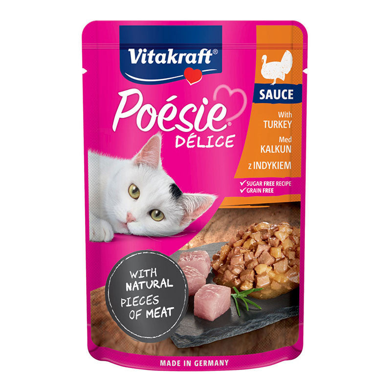 Vitakraft Cat Poesie Delice Sauce Turkey Breast 85g pack front