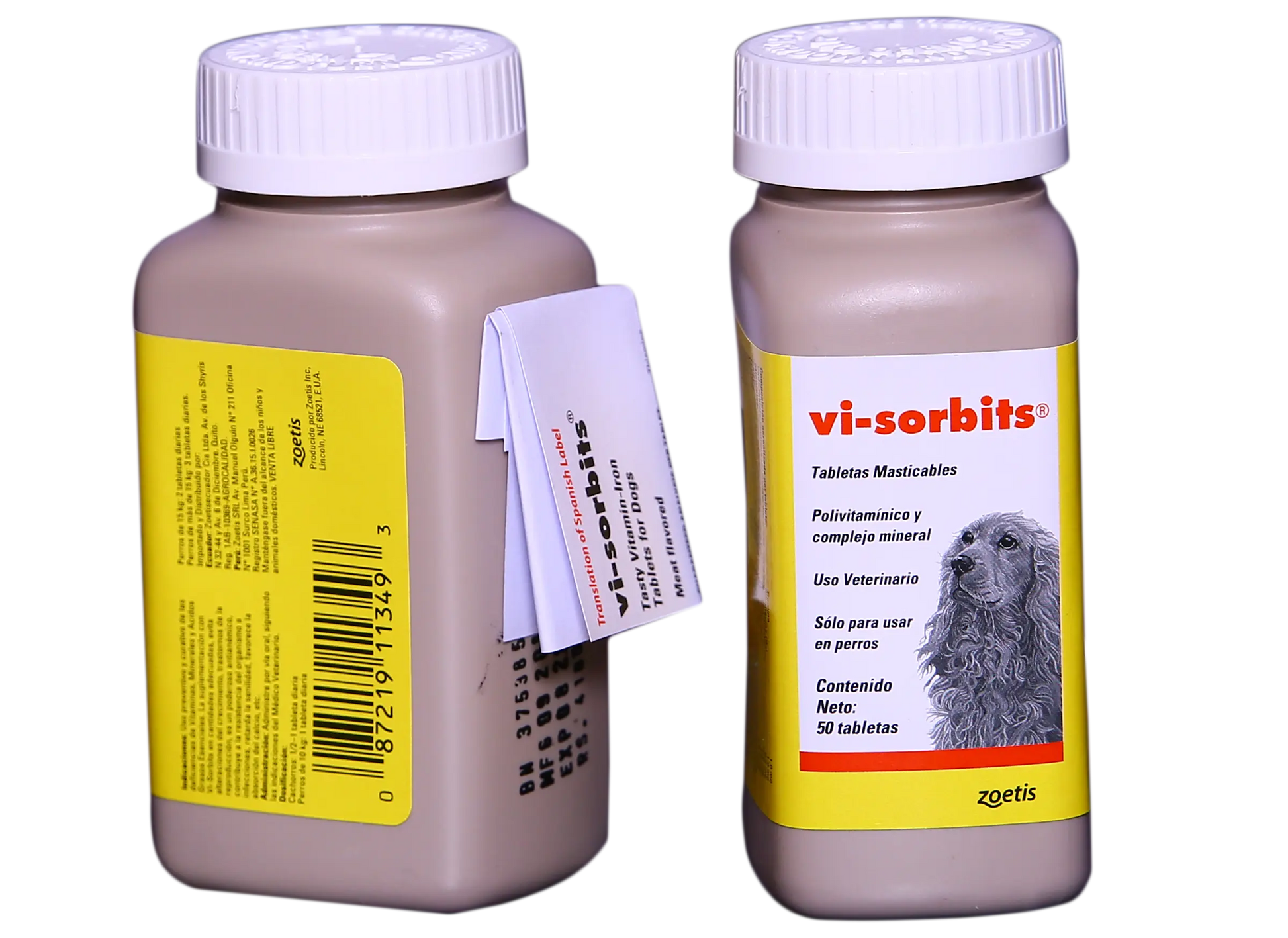 Vi-Sorbits Meat Flavoured Iron Tablets For Dogs - 50 Tablets pack front