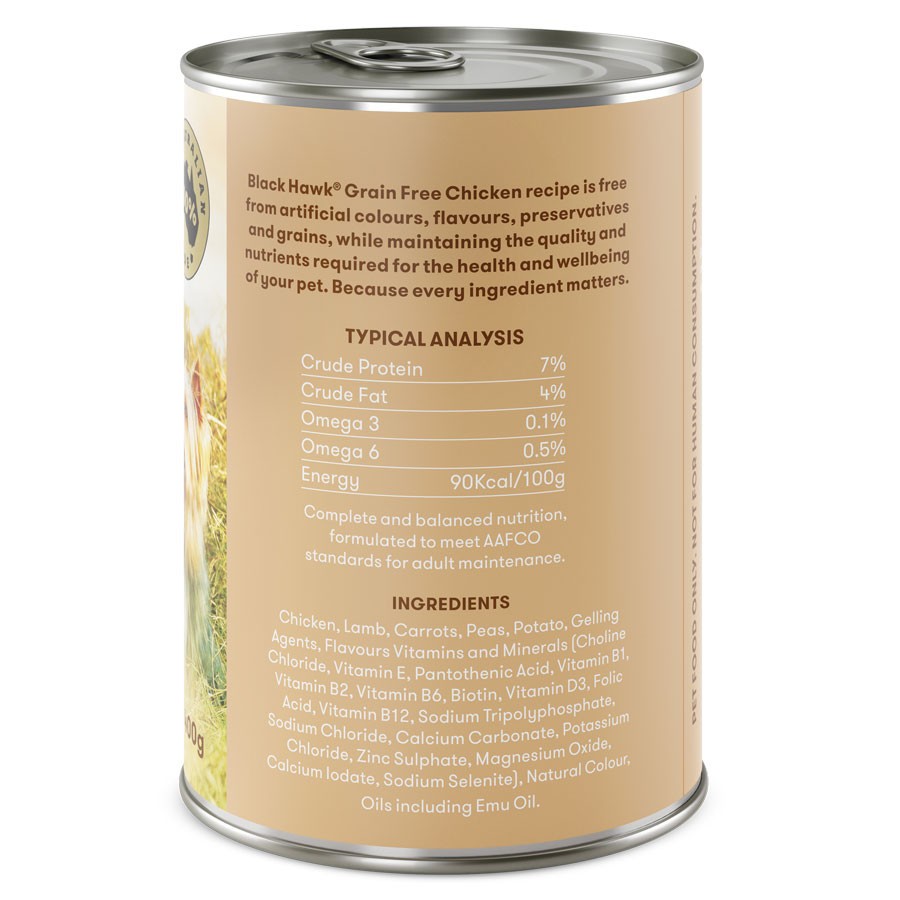 Black Hawk Grain Free Chicken 12 X 400G Cans Dogs product photo